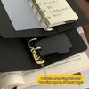 M5 Binder Black PU Leather Planner Elastic Band Loose Leaf Notebook Mini Journal Portable Pocket Organizing School Diary