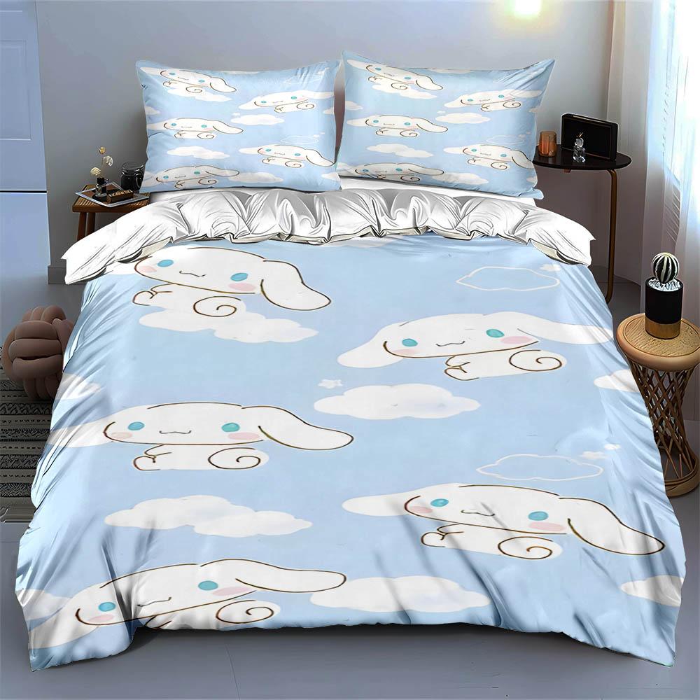 Clouds cartoon rabbits Bedding Duvet cover sets Duvet covers Pillowcases gifts (1 * Duvet Cover 2 * Pillowcases, without duvet insert)