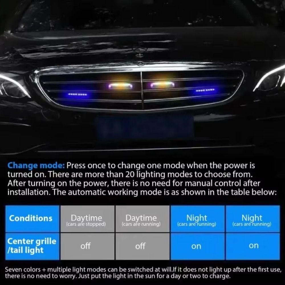 Solar Powered LED Strobe Warning Light Colorful Flashing Signal Lamp Auto Emergency