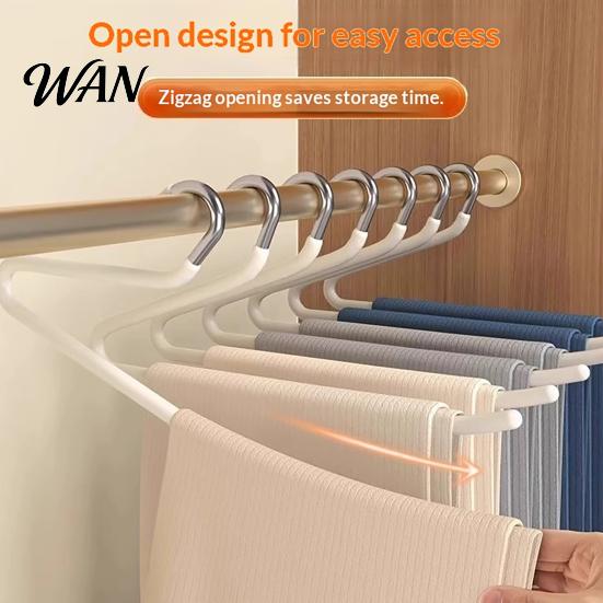 Suit Trousers Hanger 10PCS Trouser Rack No Clips or Teeth Marks Hangers Pull Out Pants Without Creases Hold Multiple Scarves Ties Organizer Clip-free