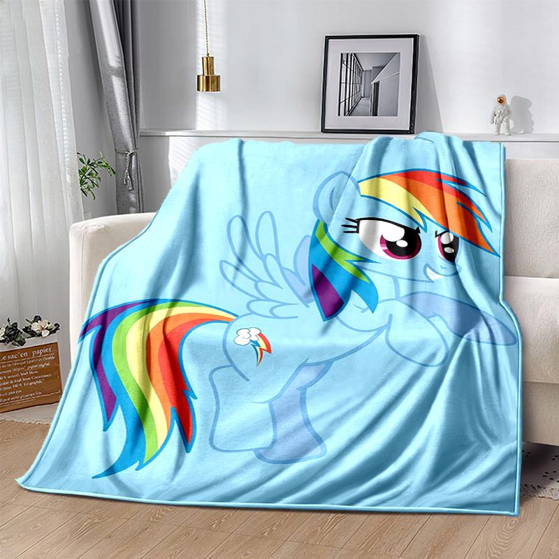 Rainbow Dash Flannel Blanket Soft Warm All-Season Throw, Design for Camping, Car Travel, Hiking Sofa, Bed, Office Perfect Gift for Parties