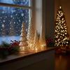 5 Pcs Illuminated Christmas Tree Light Up Xmas Tree Figurines with LED Lights for Xmas Home Tabletop Party Decor