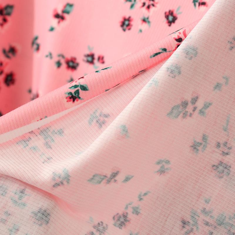 Рубчатая эластичная трикотажная ткань джерси на метр Эластичные ткани с цветочным принтом для шитья платьев или модной одежды Топы для маленьких девочек DIY TJ1593