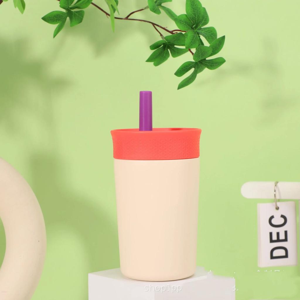 304 Stainless Steel Straw Insulated Cup Office Portable Coffee Cup Outdoor Portable Straight Cup Colored Straw Cup Wholesale