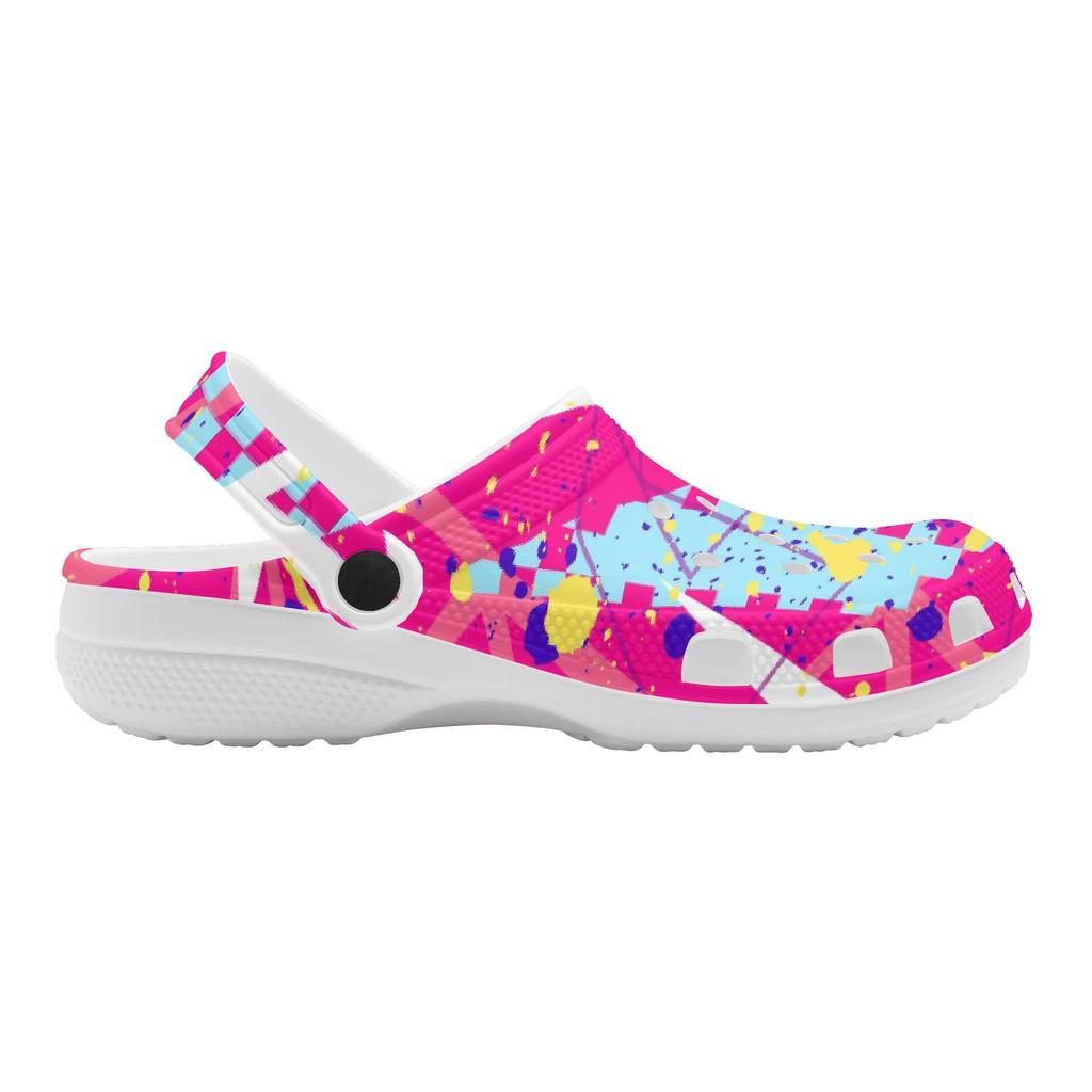 Women Men Printed EVA Garden Shoes Lightweight Breathable Slip On Clogs Beach Pool Bathroom Home Casual Slippers Outdoor Use