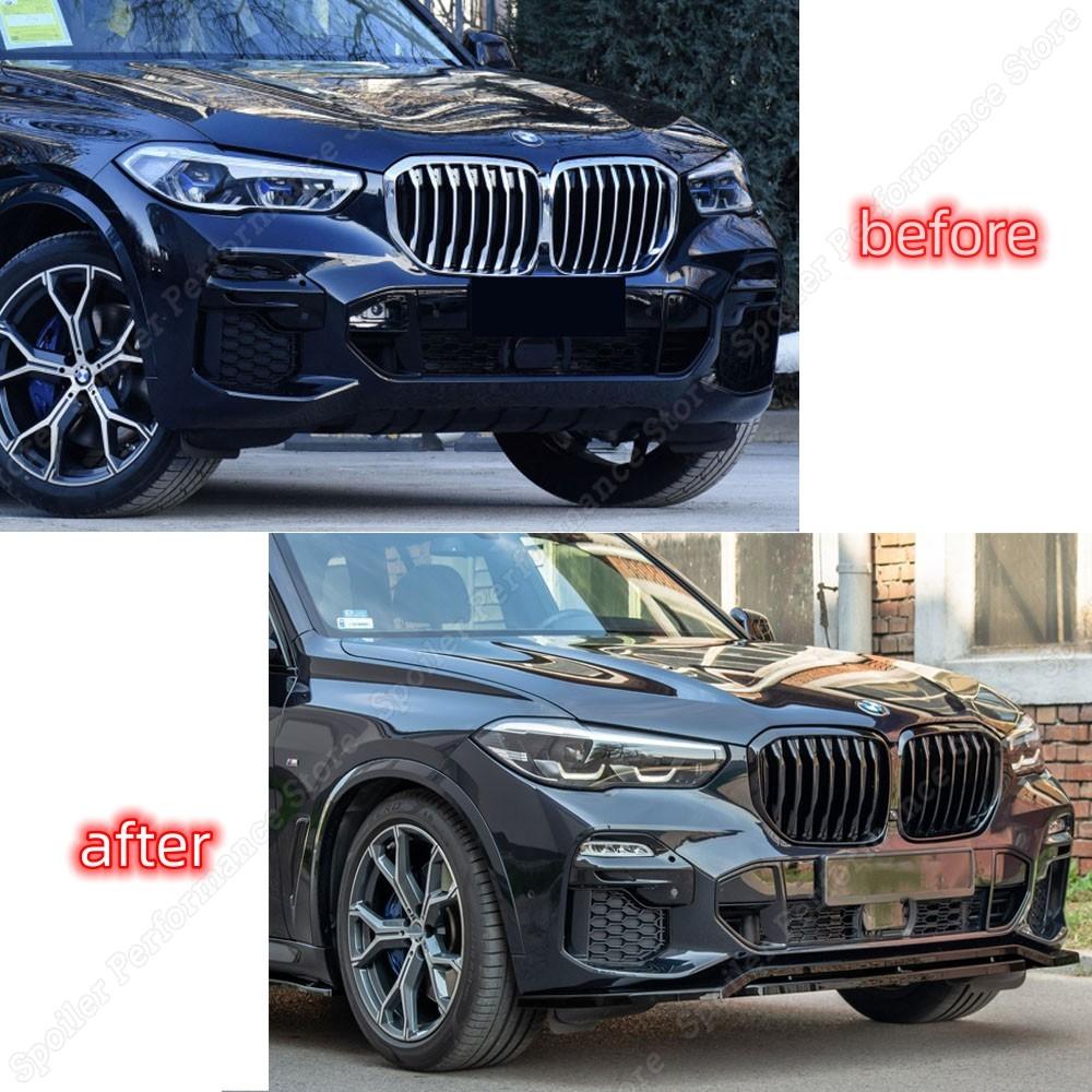 Для BMW X5 G05 Передний бампер Губа Спойлер Разделитель Диффузор Защита Комплект обвеса Крышка M50 xDrive 40i 35i 30d 2018-2022 M-Пакет Тюнинг