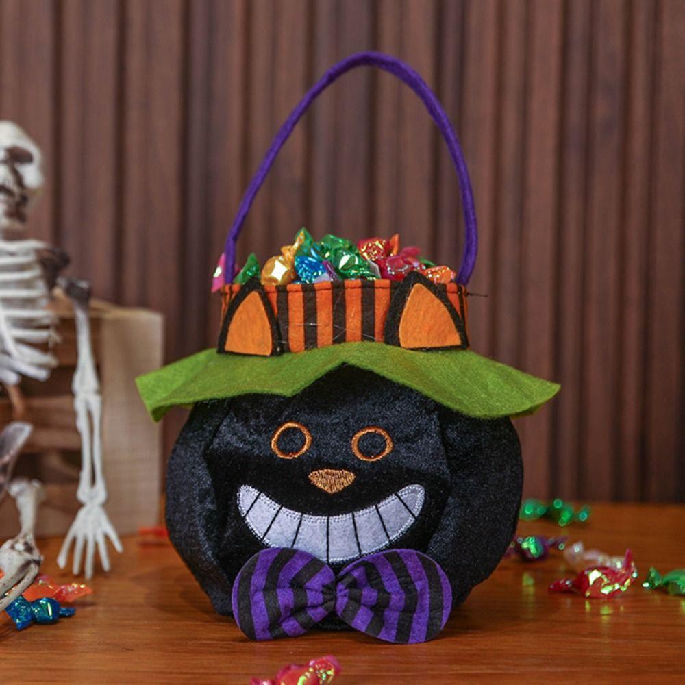 Storage Bucket Trick or Treat Bag Gifts Pouch Pumpkin Bag Halloween Candy Drawstring Bag Kids