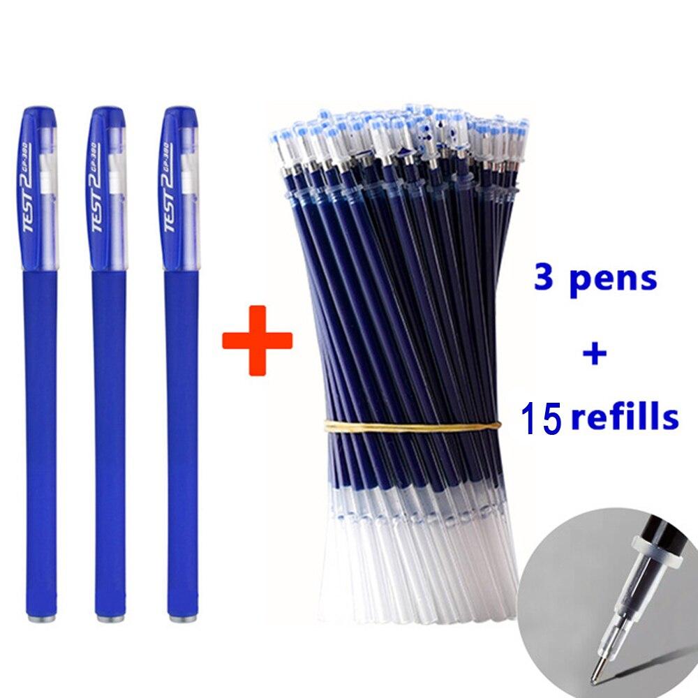 Набор гелевых ручек Нейтральная ручка Черная синяя красная сменная гелевая ручка с пулевидным наконечником 0,5 мм Школьные канцелярские принадлежности Канцелярские принадлежности Kawaii