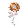 Fashion Personality Temperament Simple Sunflower Brooch Rhinestone Sun Flower Brooch Accessories