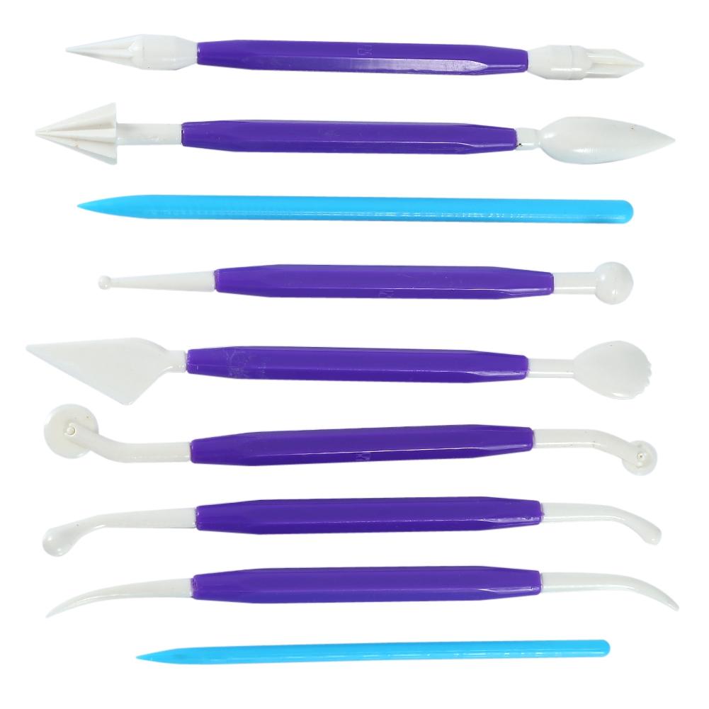 9 Pcs Clay Carving Tools, Double Head Plastic Sculpting Tools for Pottery Modeling, with Irregular Shaped Edges for Crafts and School Projects