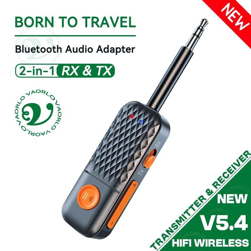 Передатчик-приемник Bluetooth 5.4 2 в 1, 3,5 мм AUX-разъем, беспроводной адаптер для самолета, микрофон для телевизора, автомобильный комплект, динамик, ПК, наушники