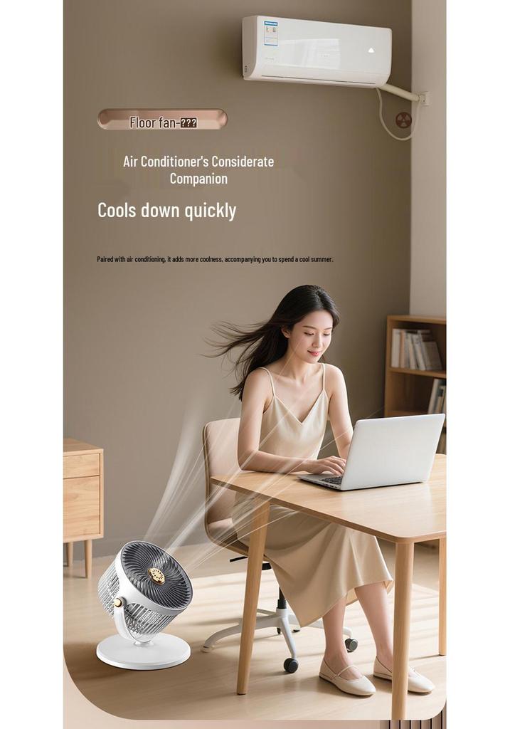 Rechargeable Vertical Floor and Desktop Circulation Fan for Home and Office