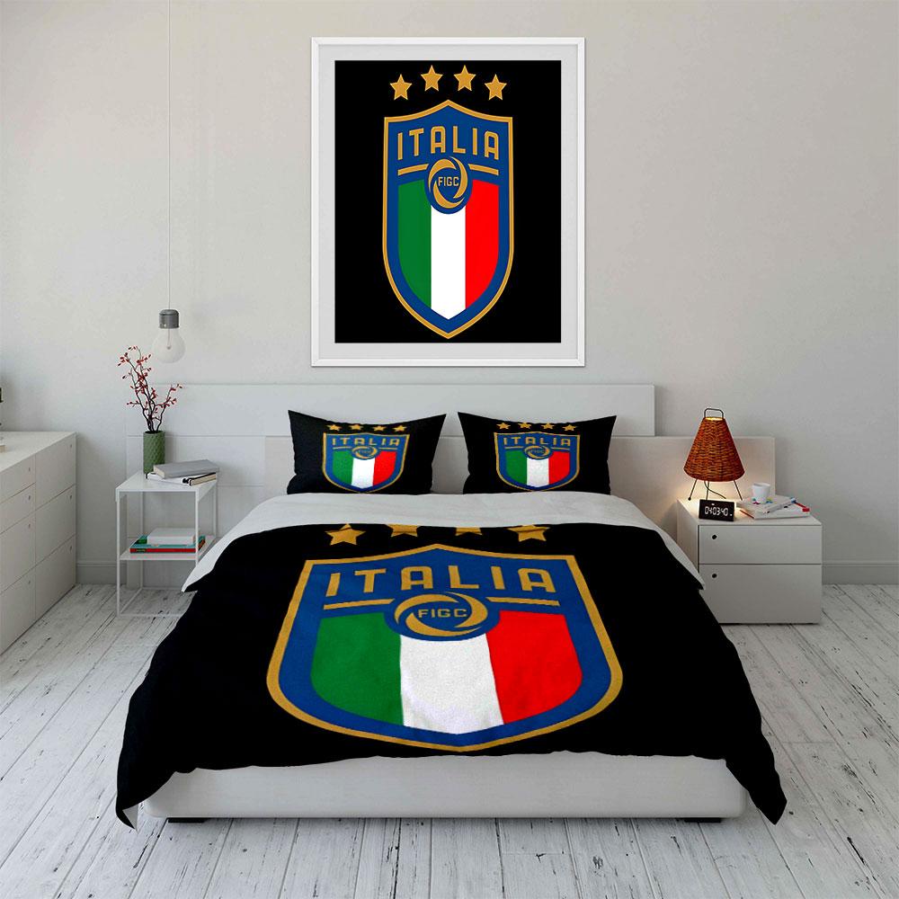 Italy football crest design. Bedding sets Duvet cover sets Duvet covers Pillowcases(1 * Duvet Cover 2 * Pillowcases without duvet insert)