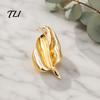 Metal Shirt Pin Irregular Leaf Alloy Brooch Pin, Silver Golden Plated Leaves Lapel Clothing Jewelry Accessory for Women Men Elegant