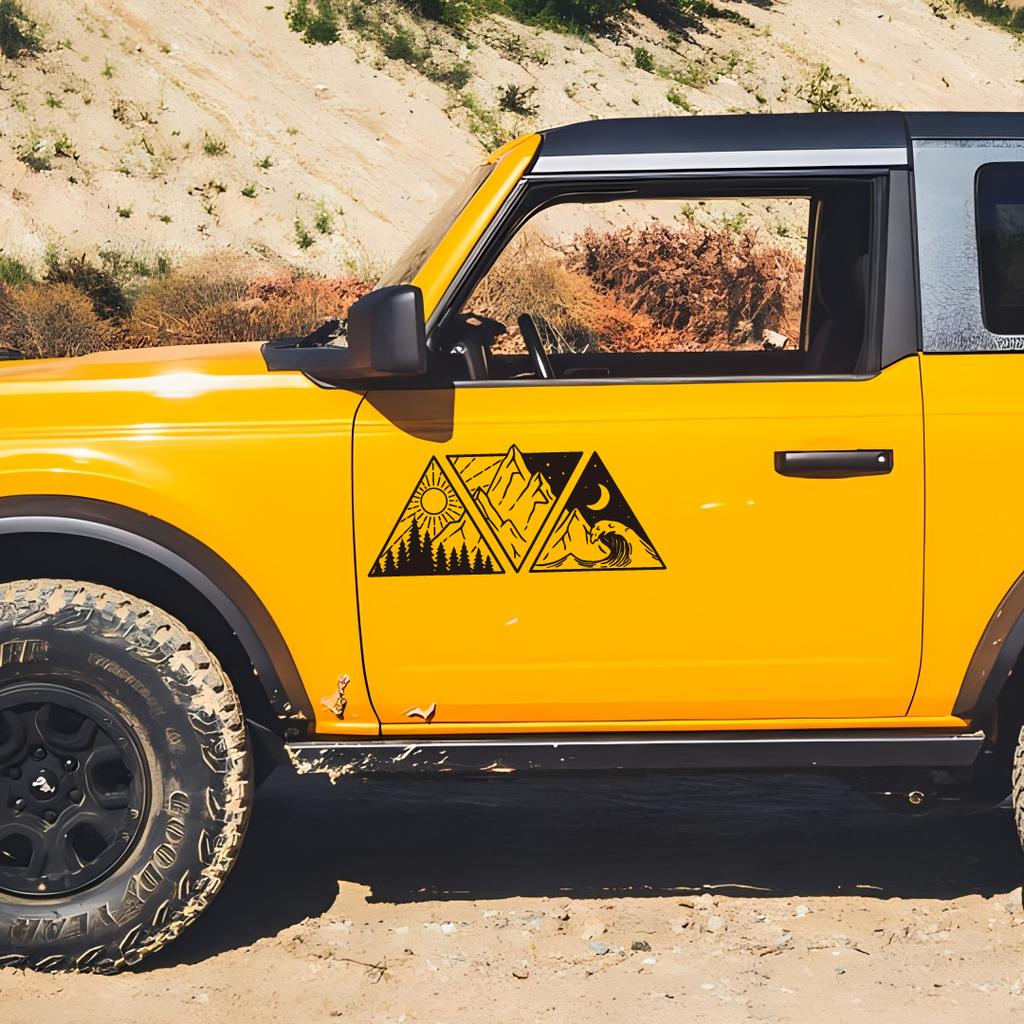 Car Styling Ocean Mountain Decals, Camper Van Motorhome SUV Decor Vinyl Stickers Accessories Tunning Auto Parts