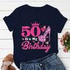 50 It's My Birthday Принт Женская футболка Удобные мягкие топы Творчество Модная женская футболка Одежда 50th Birthday Женские футболки