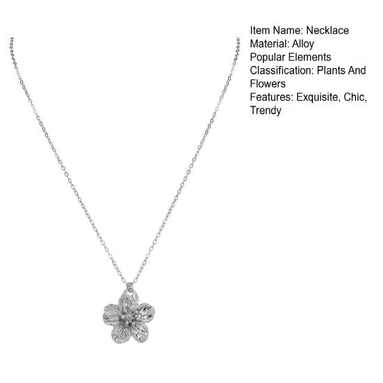 Цветочное ожерелье для женщин Металлическое ожерелье с подвеской в виде цветка Гипоаллергенные украшения для свадеб
