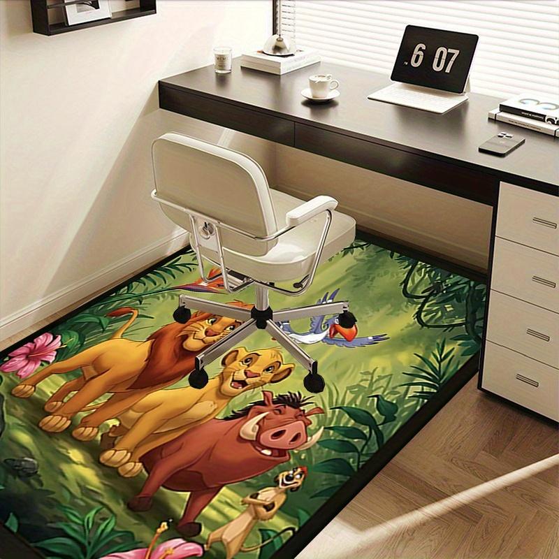 Office Rug Lion King, Jungle theme 3D Printed Anti-Slip Rug-Machine Washable for Living Room