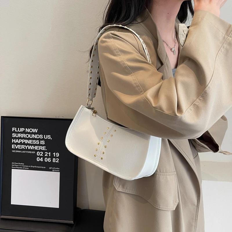 Повседневная женская сумка через плечо из искусственной кожи высокого качества с внутренним карманом на молнии