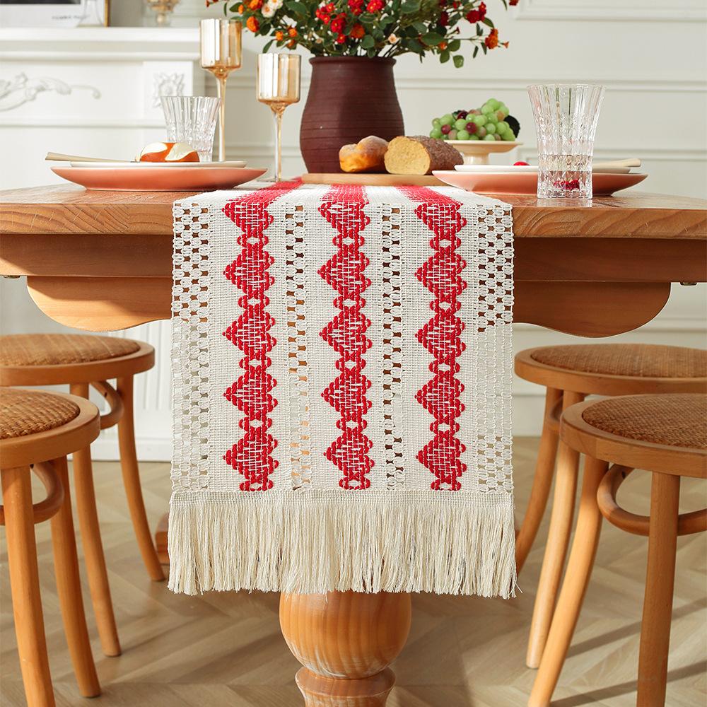 Table Cloth Macrame Table Runner Farmhouse Style Modern Farmhouse Decor Rustic Woven Cotton Festival Home Decoration