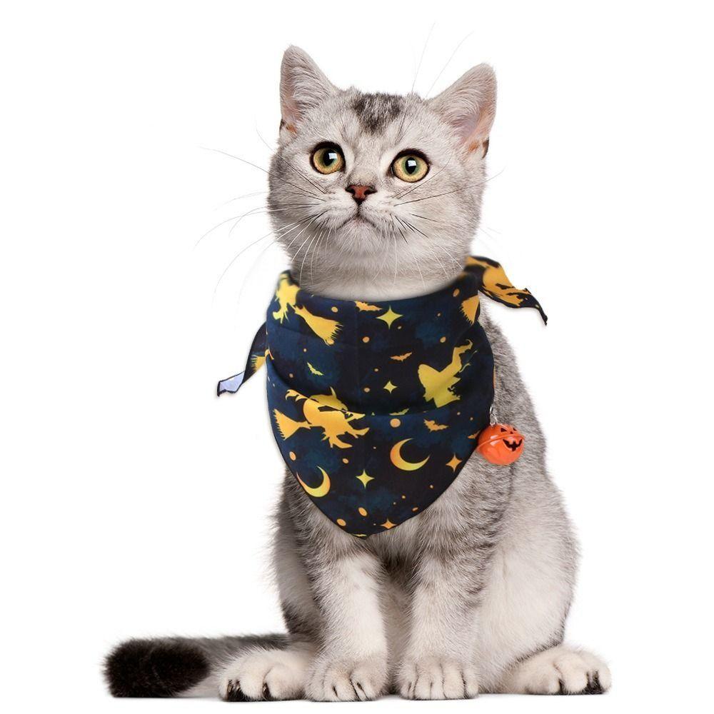 Polyester Halloween Pet Scarf Breathable Pumpkin Dog Bandana Christmas