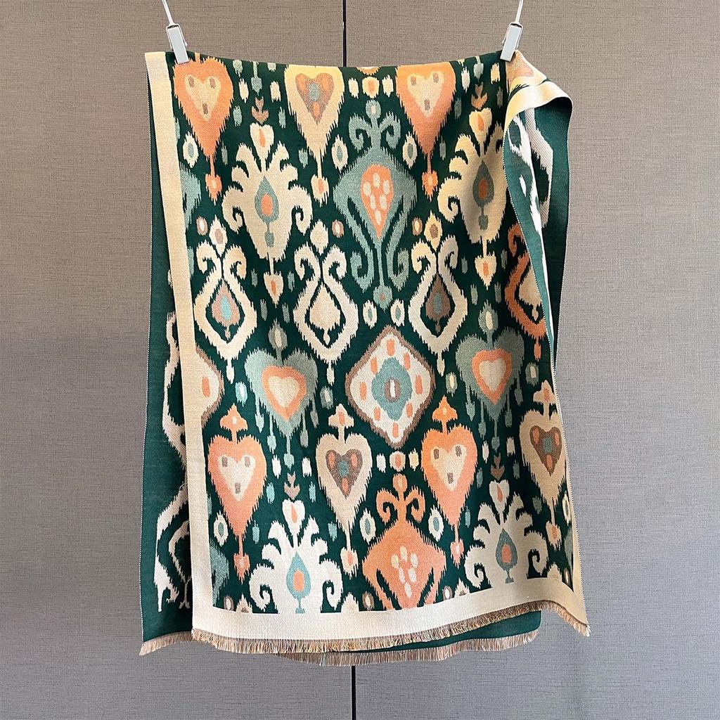 Женский осенне-зимний толстый теплый платок-шаль в стиле ретро-люкс, большой плед, буфанда, пончо, эшарп, пашмина, столы, защита от холода, хиджаб