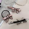 Elegant Acetate Bow Hairpin & Hairband Set - Black and White Clip with Hair Tie.