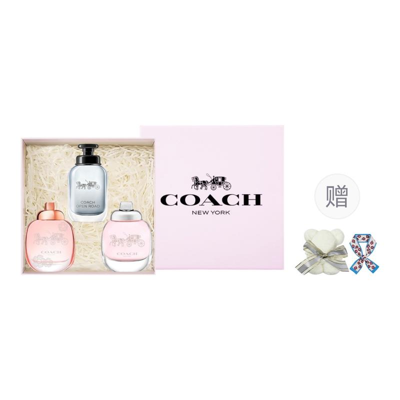 Coach Мини-подарочная коробка с образцами для мужчин и женщин, Туалетная вода Цветочный аромат 4,5 мл + New York Женский легкий аромат 4,5 мл + Endless Road Мужской аромат 4,5 мл