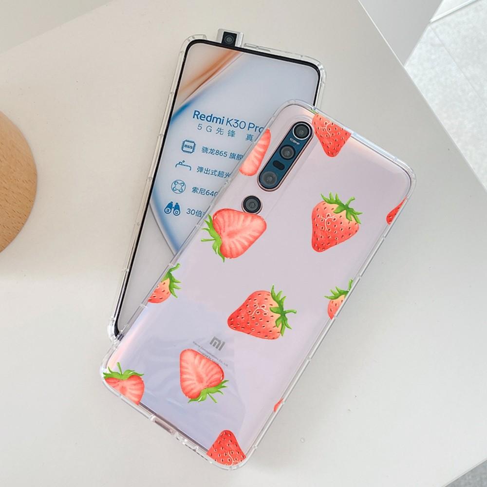 Милый чехол для телефона с клубникой для Samsung S 20 21 22 23 для Redmi Note7 8 9 10 для Huawei P20 30 40 Прозрачный чехол