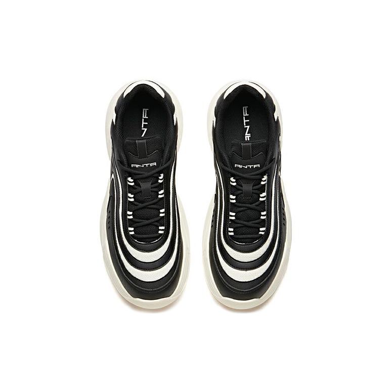 Anta Trendy Versatile Low-Top Casual Shoes Men Sneakers Black White 111948823R-1