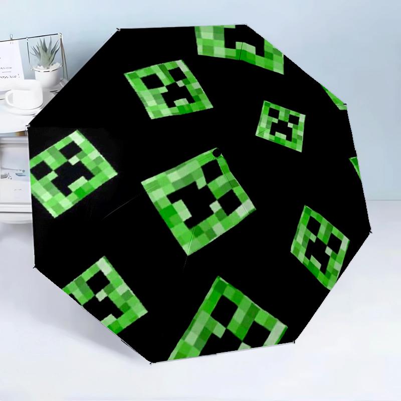 Pixelated Minecraft Character 8-Frame for Travel, camping, Casual Lightweight Portable Umbrella, Essential for every family Holidays Birthday Gift