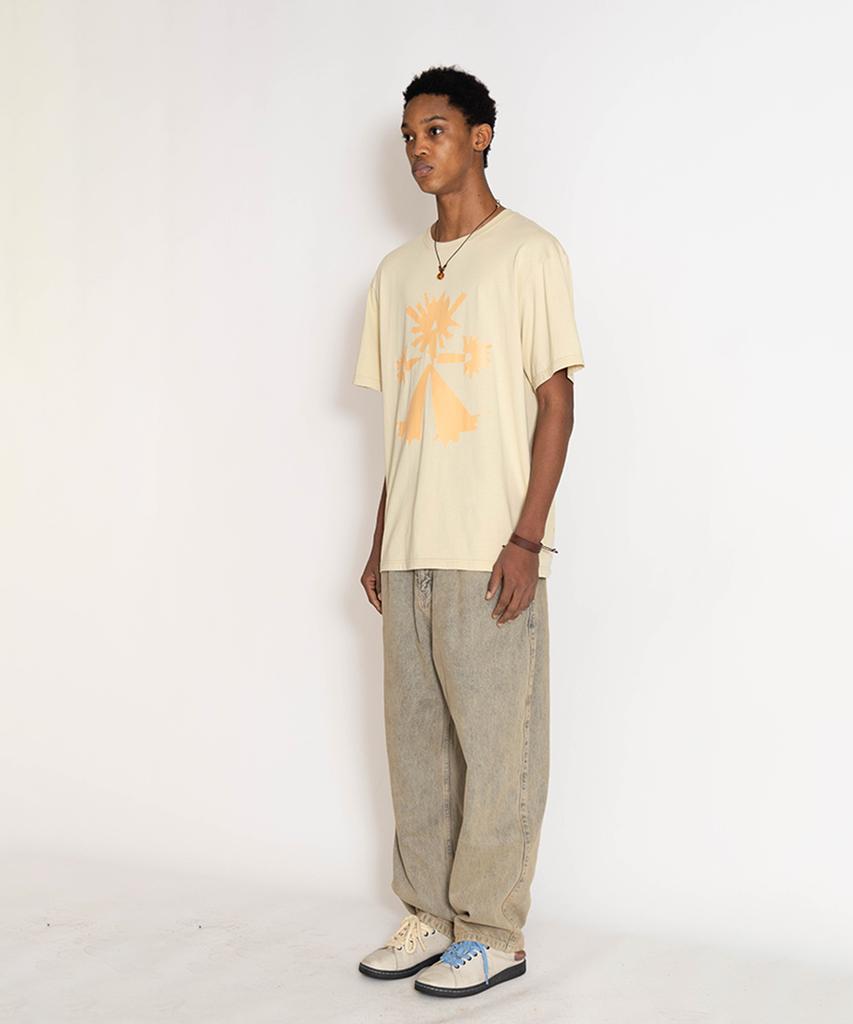 TOWTOW ARCHIVE Root Focus Short Sleeve T-Shirt Ecru