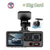 WiFi 1080P 3-Camera Car DVR, In-Car 3-Channel HD Dashcam Video Recorder