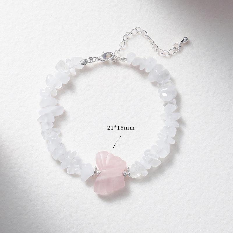 Amethyst & White Crystal Beaded Bracelet for Girls - Sweet Summer Fairy Jewelry