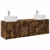Bathroom Cabinet Set 3 pcs Smoked Oak