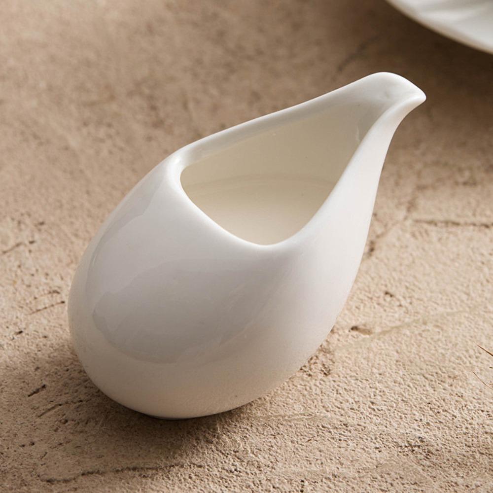 2 Piece Glazed Surface Gravy Boats Tip Spout Sauce Dispenser Multi-functional Little Milk Cup Cafe
