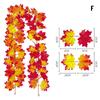 Autumn Color Rattan Lifelike Plant Simulation Maple Leaf Hanging Wreath Fall Maple Leaves Garland