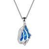 Unique Ocean Conch White Blue Fire Opal Stone Pendant Necklaces For Women 925 Sterling Silver Animal Jewelry Chain Necklace Gift