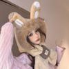 Winter Winter Beanie Ear Protection Bib Scarf Hat Leisure Rabbit Plush Scarf  Children