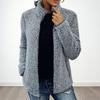 Winter Women Jacket with Double Pockets Thick Fleece Zipper Closure Cardigan Long Sleeves Warm Windproof Heat Retention Outdoor Coat