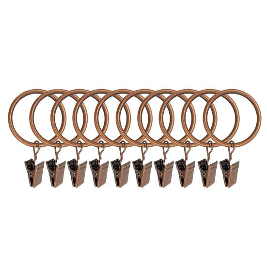 10 шт. Кольца для штор с клипсами Полированное железо Не требуются инструменты Защелкивающиеся