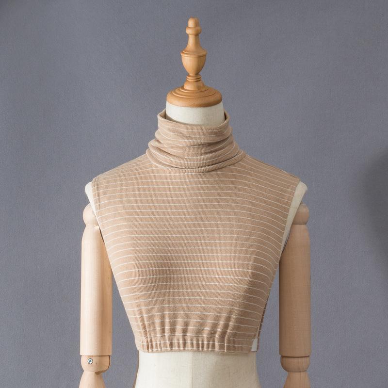 Осень/Зима Полувысокий воротник-стойка Ложный воротник Корейский Полосатый Повседневный Съемный воротник Шарф на шею Накидка Пуловер Воротники