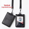 Genuine Leather ID Card Holder  Reporter Police Office Worker Neck Lanyard Badge Name Tag Chest Cards Cases Business Work Card Credit Card Holder