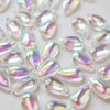 100 PCS Transparent Water Drop Crystal Perforated Crystal Ornament Glass Bead  Jewelry Making