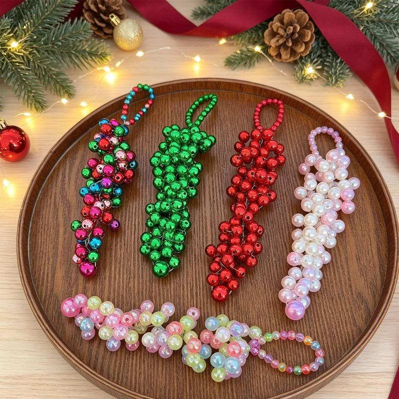 Plastic Pearl Grape Pendants Colorful Beads Pearl Design Grape Pendant DIY Handmade Crafts Christmas Party Hanging Decorations