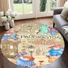 Paddington Bear Printed Round Rug Carpet Chair Rug Area Rug Entryway Doormats,for Office Chair Living Room Bedroom Kitchen Room.