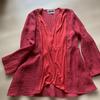 Usedrossa Importrossa Linen Lace Cardigan 44 Red