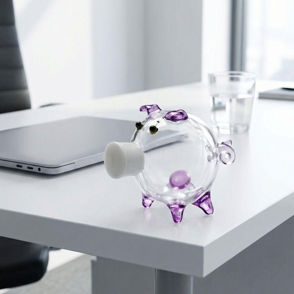 Visible Pig Shape Piggy Bank Cartoon Golden Beans Container Delicate Piggy Money Bank  Home Decor