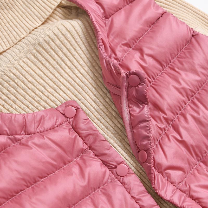 Осень Зима Женские Ультралегкие Пуховики Повседневные Приталенные Длинные Жилеты из Утиного Пуха Женские Зимние Куртки Женский Теплый Жилет