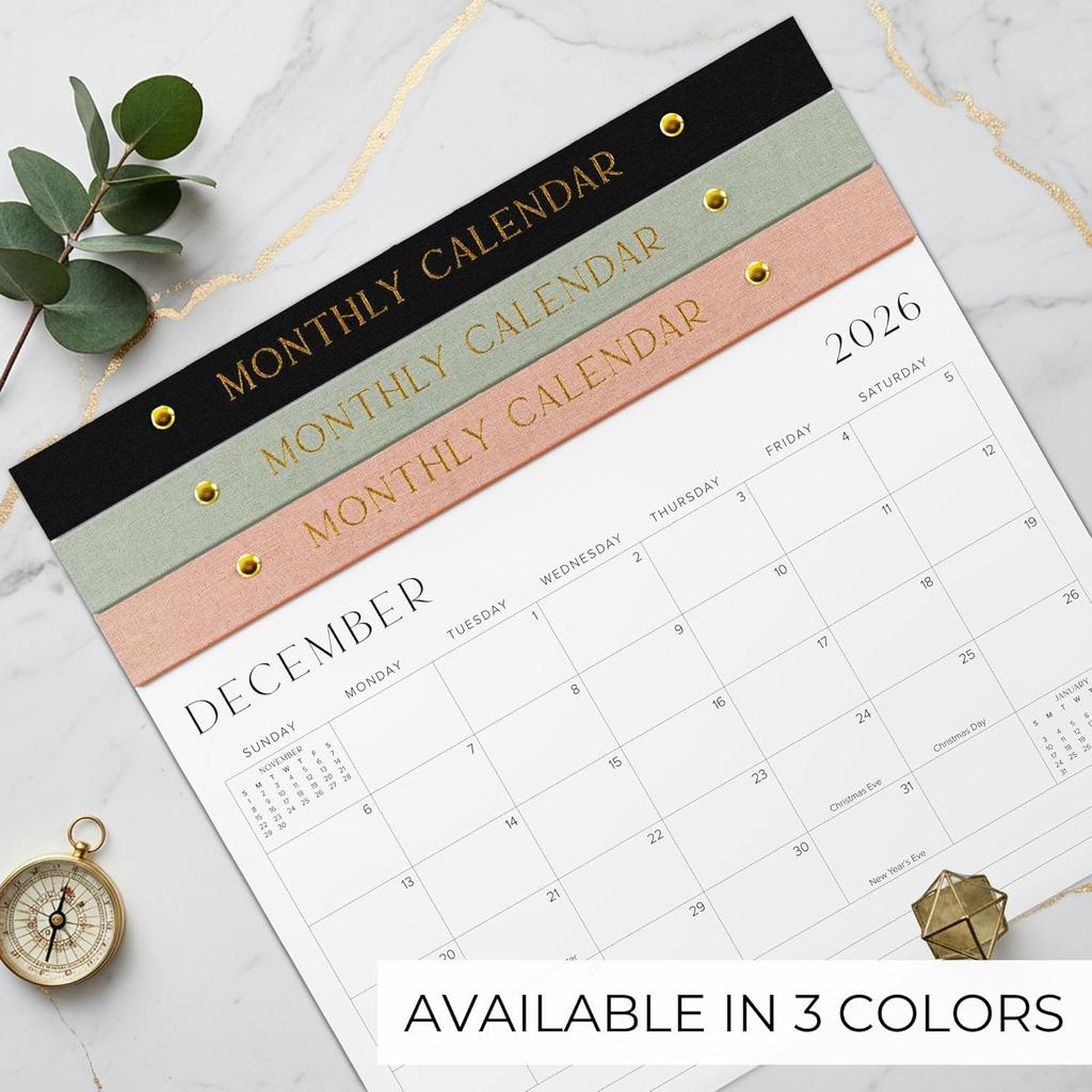 Aesthetic 2026-2027 Desk Calendar - Runs From January 2026 Until July 2027 - Minimalistic Office Desktop/Wall Calendar 14.5"x11.5" for Easy